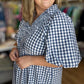 Red, White & Darling Curvy Navy Gingham Midi Dress