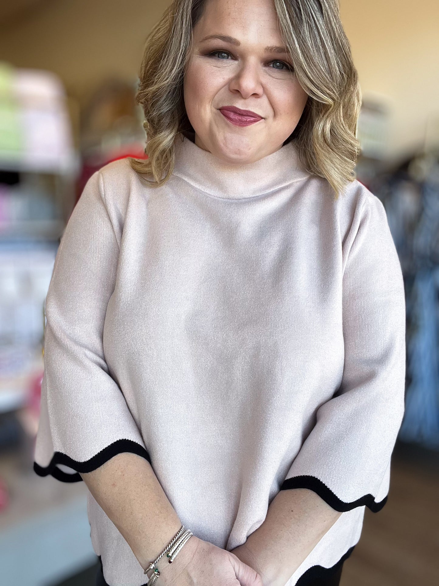 Refined Romance Scalloped Sweater