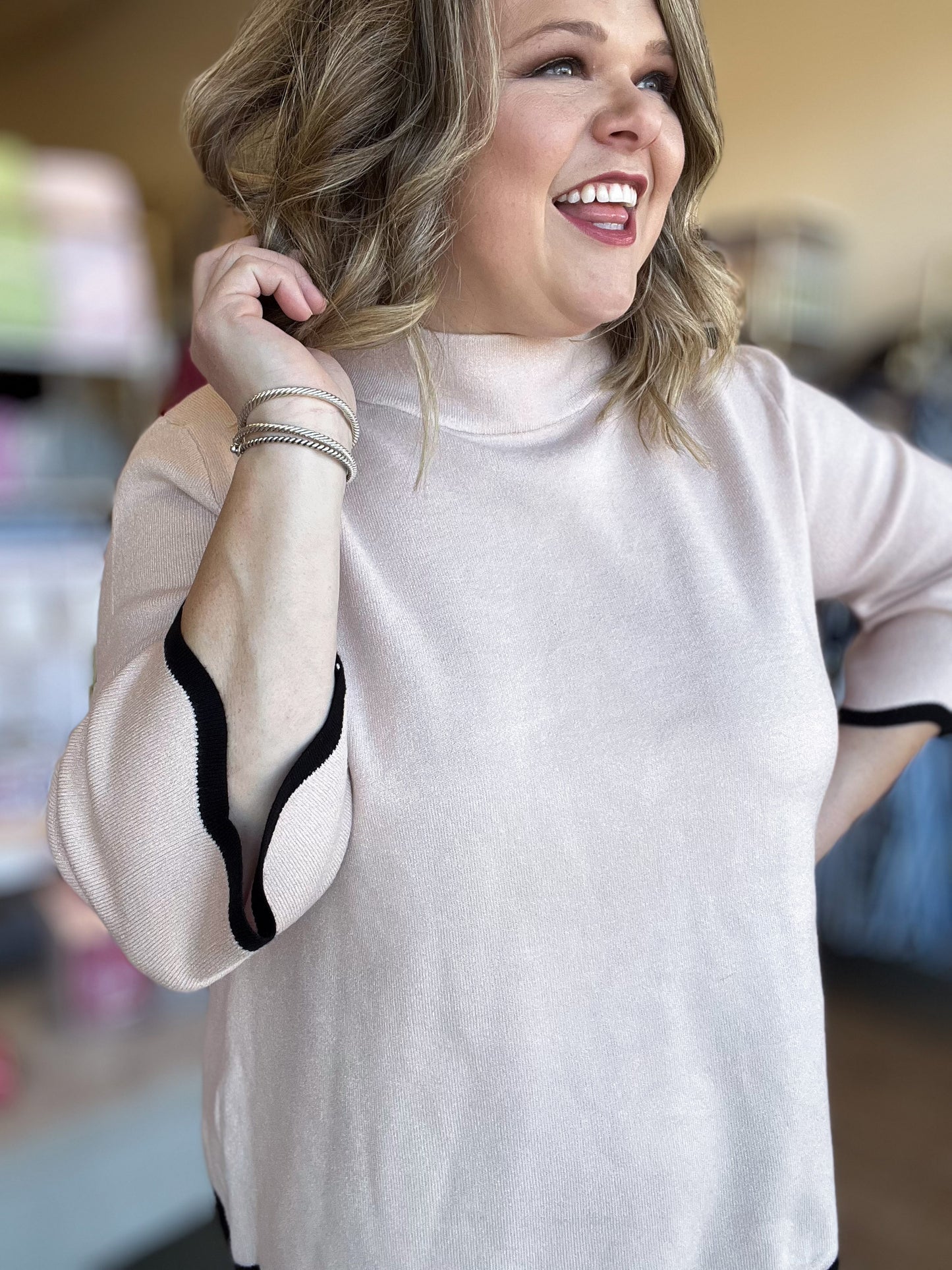 Refined Romance Scalloped Sweater