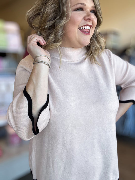 Refined Romance Scalloped Sweater