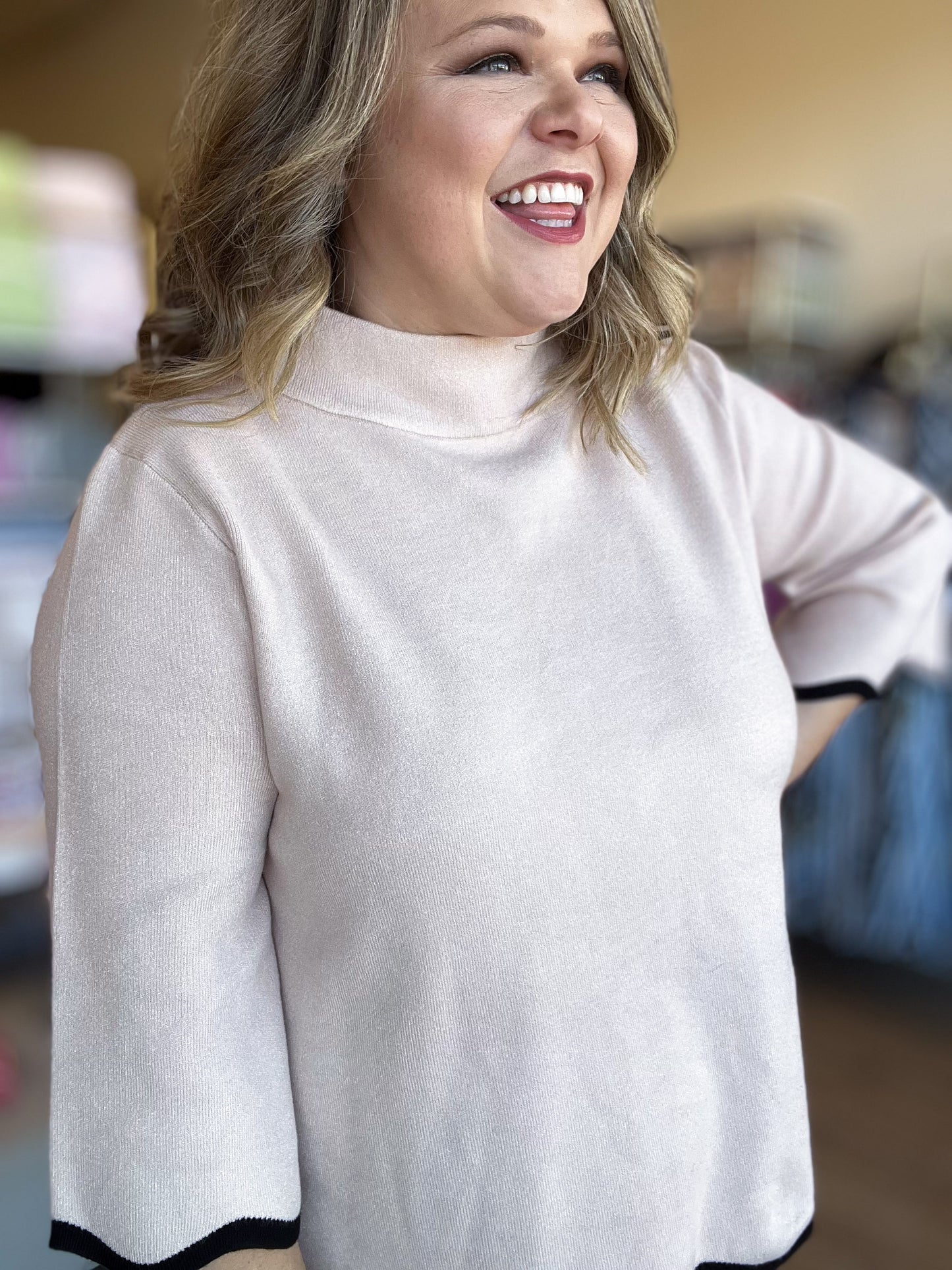 Refined Romance Scalloped Sweater