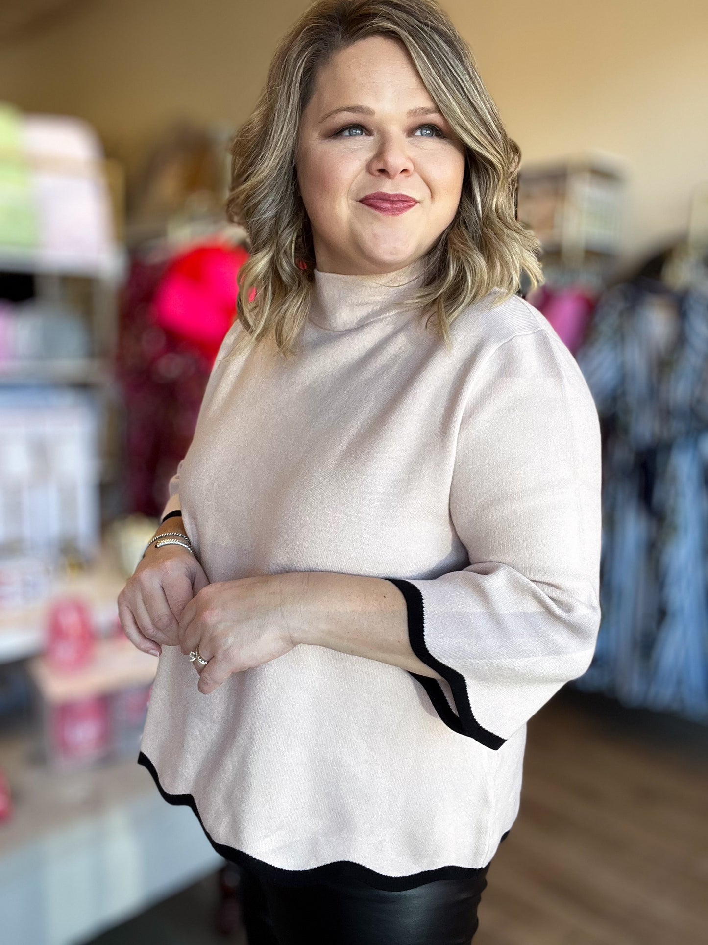 Refined Romance Scalloped Sweater