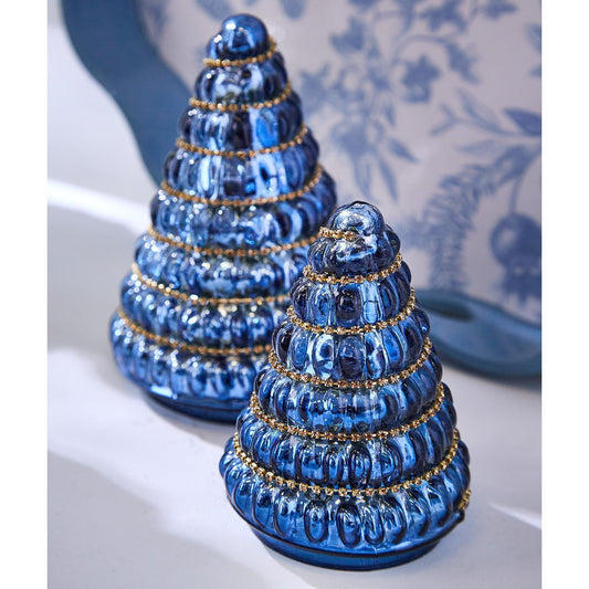 Rhinestone Garland Blue Mercury Glass Christmas Trees