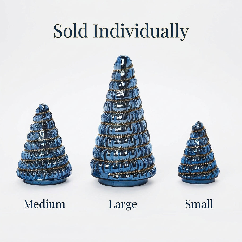 Rhinestone Garland Blue Mercury Glass Christmas Trees