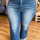 Risen Mid Rise Crop Straight Cuffed Jeans
