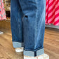 Risen Plus-Size 4-Way Stretch Slouchy Straight Jeans With Cuffed Hem