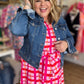 Risen Plus-Size Medium Wash Denim Jacket