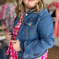 Risen Plus-Size Medium Wash Denim Jacket