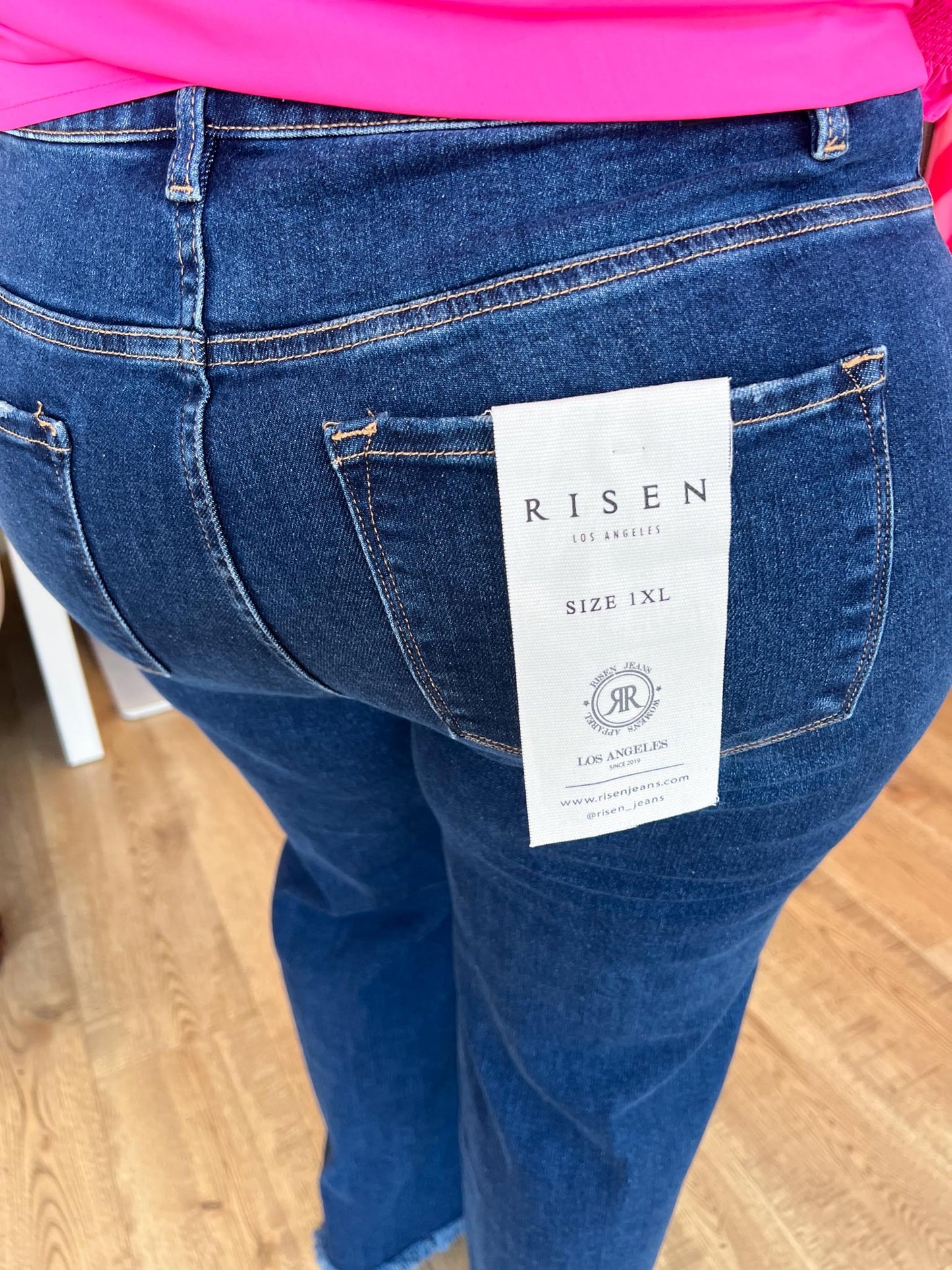 Risen Plus-Size Tummy Control High Rise Ankle Straight Jeans