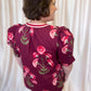 Rosy Ranunculus Curvy Wine Floral Blouse