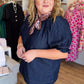 Saddle Up Curvy Denim Scallop Top