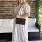 Salt & Sand Curvy Taupe Stripe Midi Dress