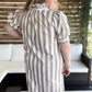 Salt & Sand Curvy Taupe Stripe Midi Dress