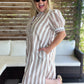 Salt & Sand Curvy Taupe Stripe Midi Dress
