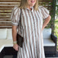 Salt & Sand Curvy Taupe Stripe Midi Dress