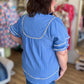 Salt & Sunshine Curvy Periwinkle Textured Top