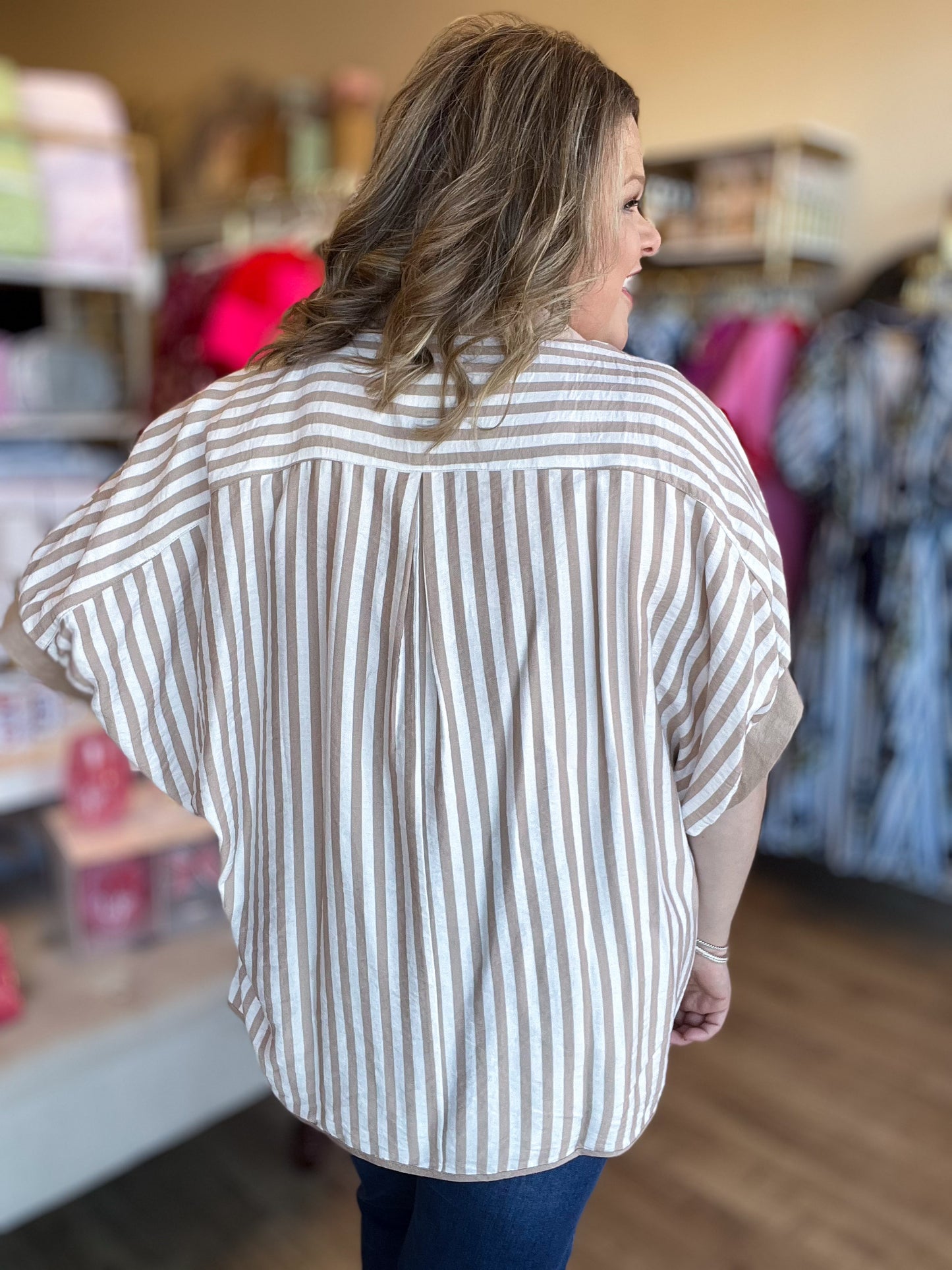 Sandy Shores Curvy Stripe Dolman Top