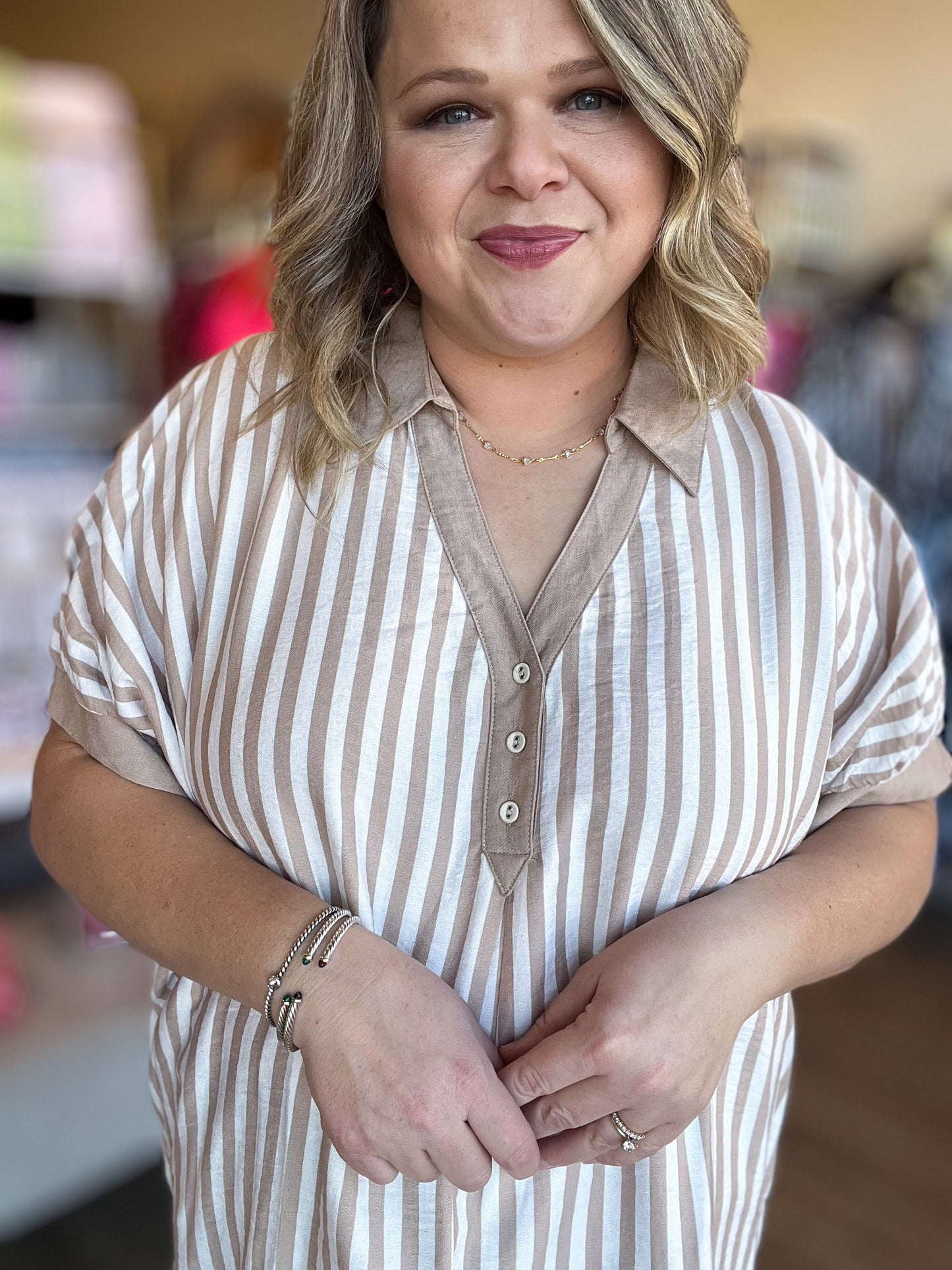 Sandy Shores Curvy Stripe Dolman Top