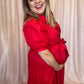 Sass & Sophistication Plus-Size Red Tiered Midi Dress