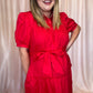 Sass & Sophistication Plus-Size Red Tiered Midi Dress