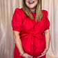 Sass & Sophistication Plus-Size Red Tiered Midi Dress