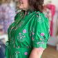 Save Me a Seat Plus-Size Green & Pink Midi Dress