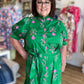 Save Me a Seat Plus-Size Green & Pink Midi Dress