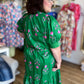 Save Me a Seat Plus-Size Green & Pink Midi Dress