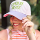 Saved By Grace Pink Striped Hat