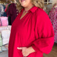 Scarlet September Curvy Red Textured Dress