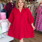 Scarlet September Curvy Red Textured Dress