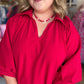 Scarlet September Curvy Red Textured Dress