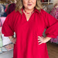 Scarlet September Curvy Red Textured Dress