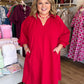 Scarlet September Curvy Red Textured Dress