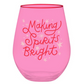 "Making Spirits Bright" Jumbo Wine Glass