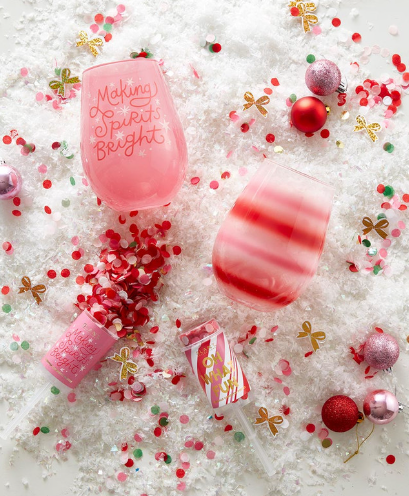 "Making Spirits Bright" Jumbo Wine Glass