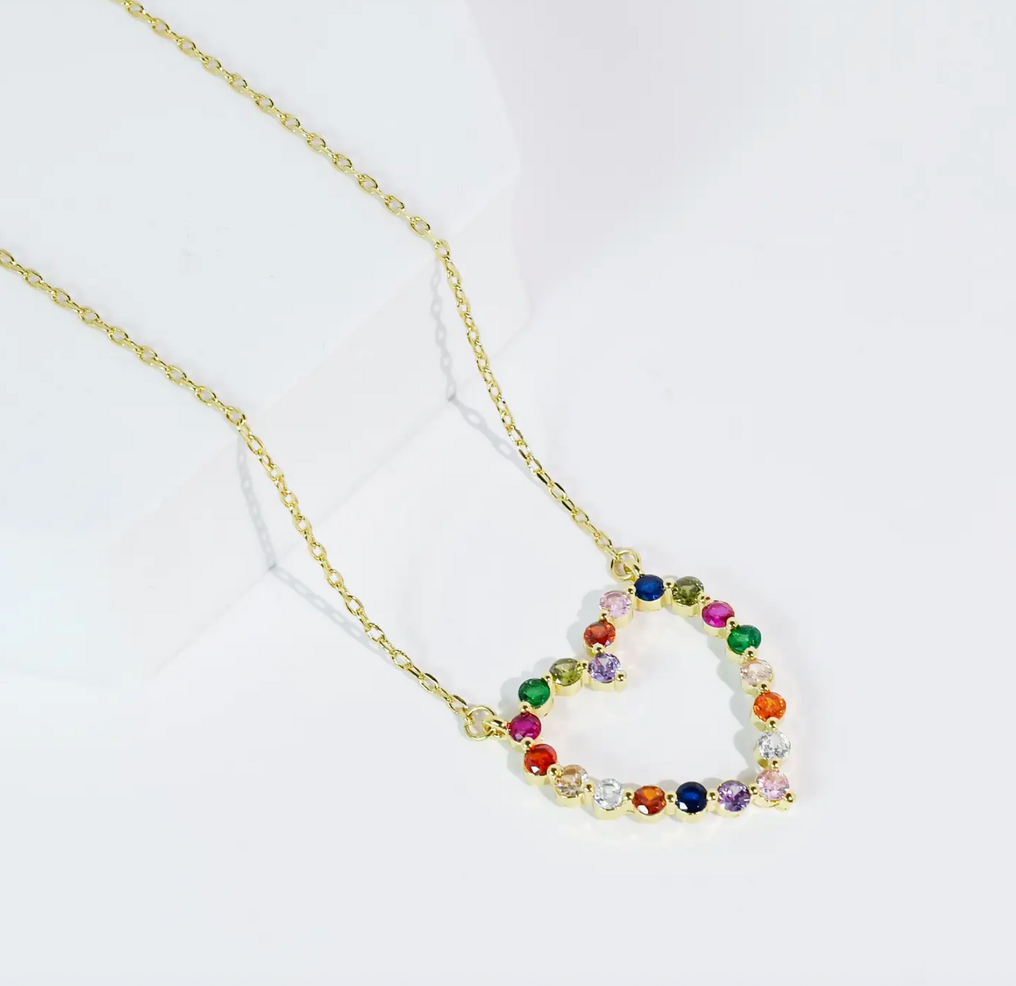 Sparkle Multicolor Heart Necklace