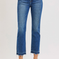 Risen High Rise Crop Straight Jeans