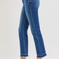Risen High Rise Crop Straight Jeans