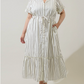 Cabana Crush Plus-Size Cream Striped Midi Dress