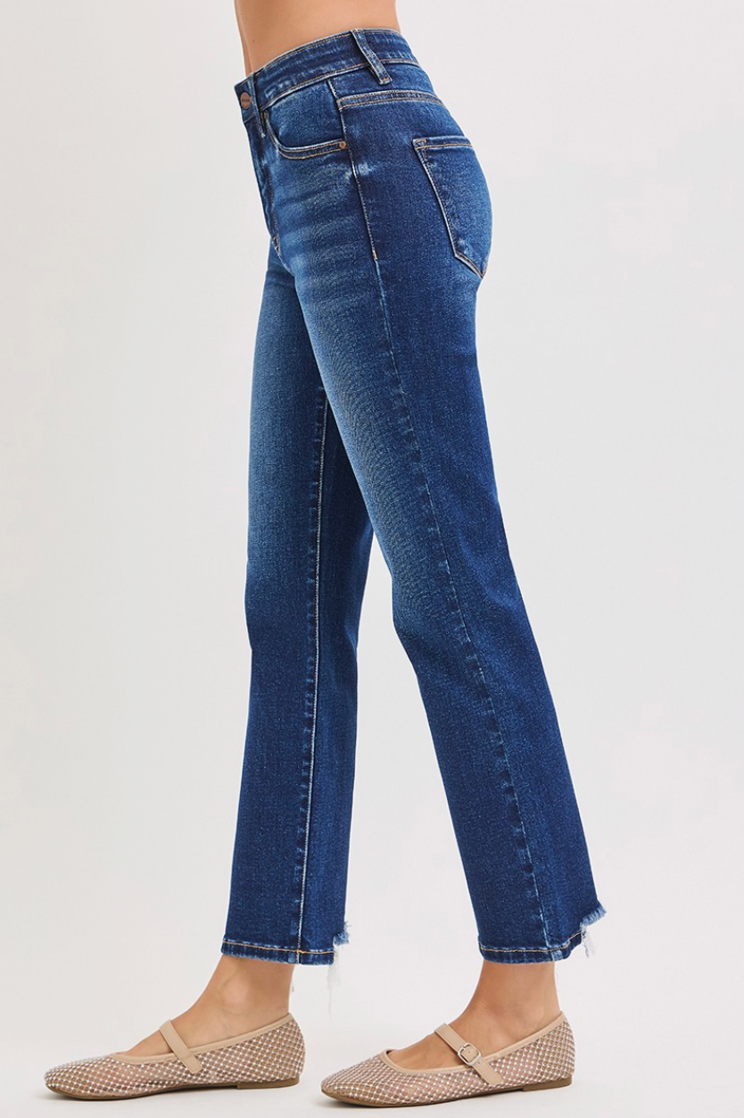 Risen High Rise Tummy Control Extra Comfort Waist Crop Straight Jeans