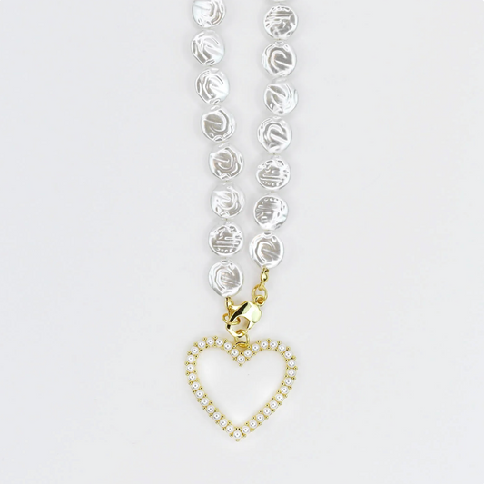Sweetheart Glow Shell Heart Necklace