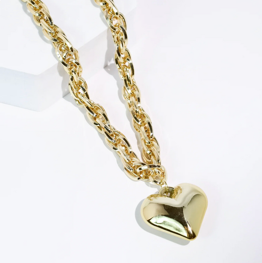 Chunky Crush Gold Heart Necklace
