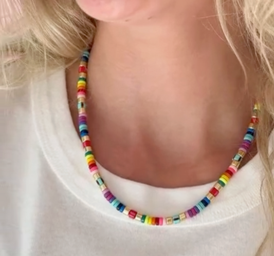 Rainbow Tile Necklace