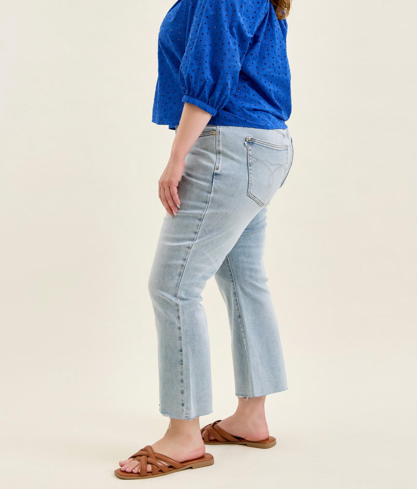 Judy Blue Plus-Size Mid-Rise Light Blue Kick Flare Jean