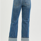 Risen Plus-Size 4-Way Stretch Slouchy Straight Jeans With Cuffed Hem