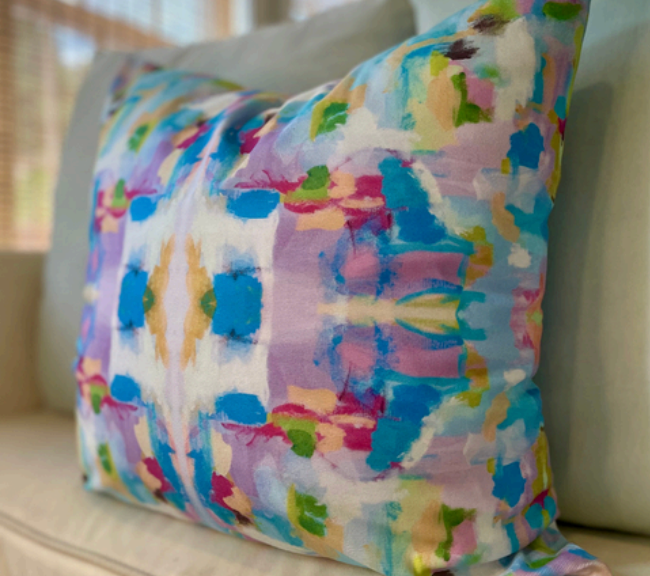 Abstract Purple Patterned Pillow Cover