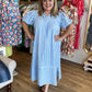 Seabreeze Social Curvy Blue Stripe Midi Dress