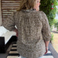 Season Shift Curvy Mocha Smocked Ruffle Top