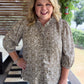 Season Shift Curvy Mocha Smocked Ruffle Top